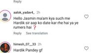 फैन कमेंट (photo credit: instagram/jasminwalia)